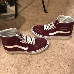 Vans hightops burgundy brand new size 8.5